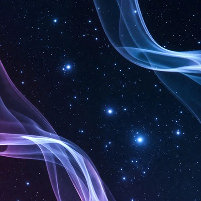 Blue Purple Nebulae in Starry Space