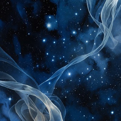 Swirling Veils in Starry Nebula