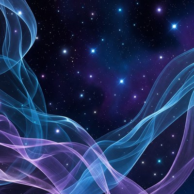 Swirling Blue Purple Nebulae Stars