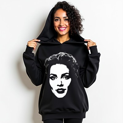 Smiling woman wearing black hoodie