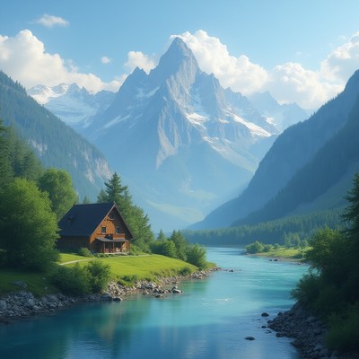 Cozy Wooden Cabin by Mountain River