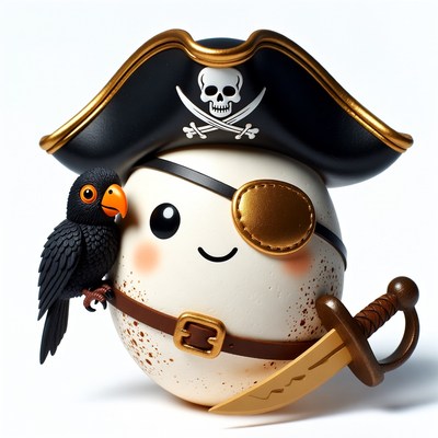 Pirate Egg with Parrot