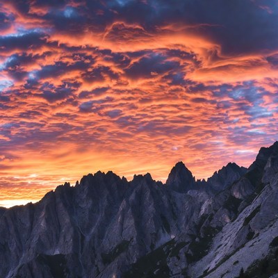 Sunset over Jagged Mountains