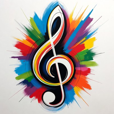Colorful Abstract Music Note Illustration