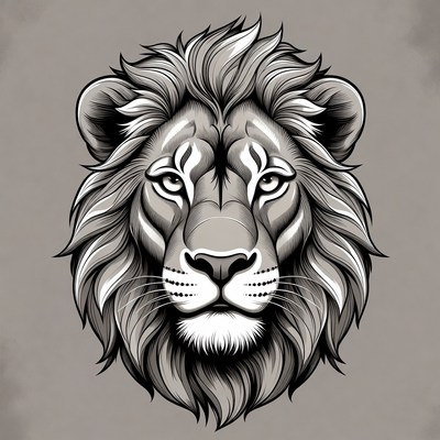 Lion head illustration