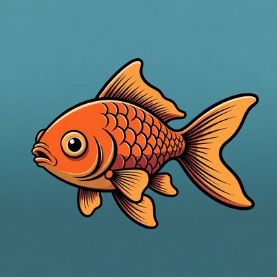 Orange Goldfish Illustration