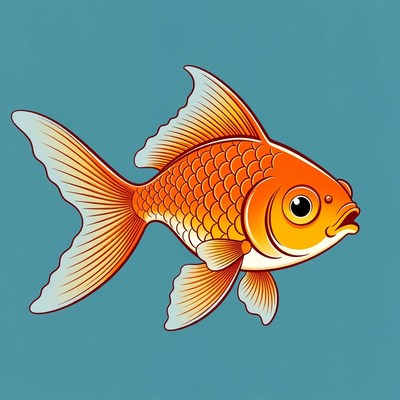 Orange goldfish illustration