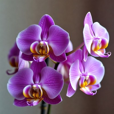 Purple Phalaenopsis Orchids Blooming
