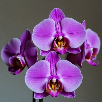 Purple Phalaenopsis Orchids on Stem