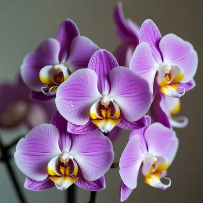 Purple Phalaenopsis Orchids Blooming
