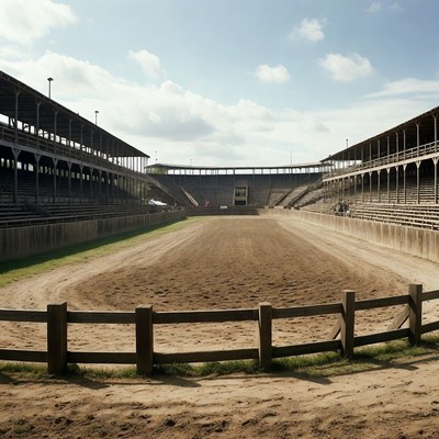 Empty Rodeo Arena with Bleachers