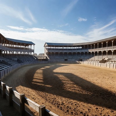Empty Wooden Bullring Arena