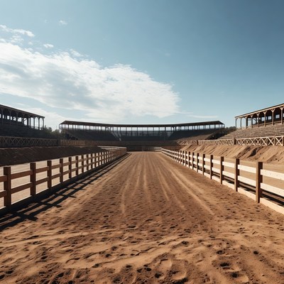 Empty Bullring Arena Sand Path