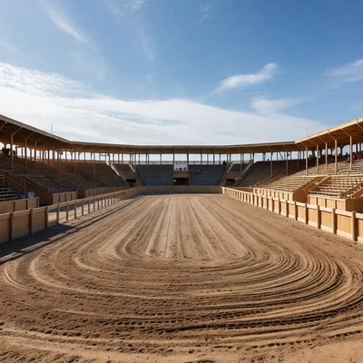 Empty Wooden Bullring Arena