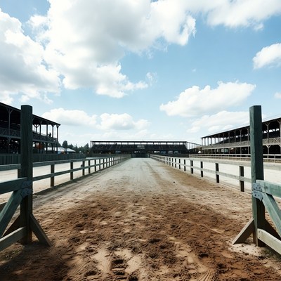Empty Horse Racing Track