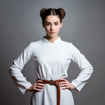 Woman in Princess Leia costume
