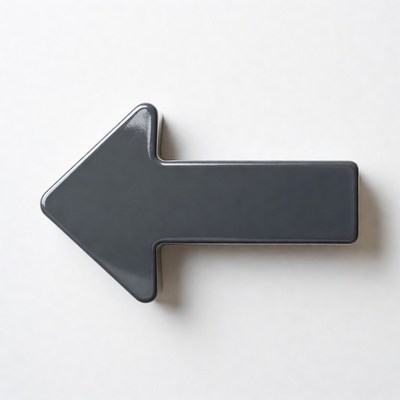 Gray left arrow isolated