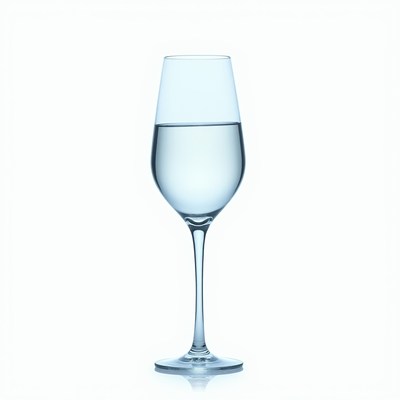 Clear wine glass with water