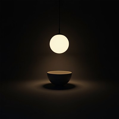 White Bowl Under Hanging Light