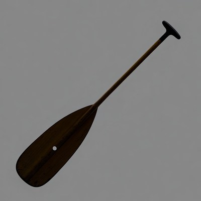 Wooden Canoe Paddle Isolated