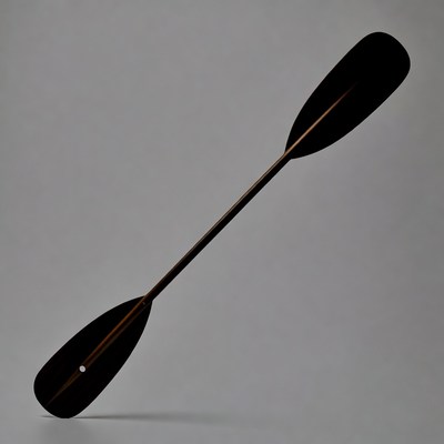 Black canoe paddle isolated