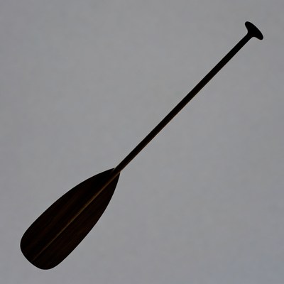 Wooden Canoe Paddle Silhouette