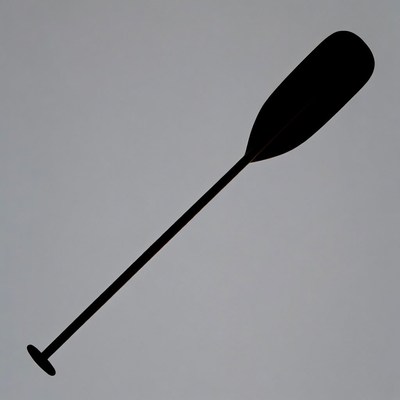 Black canoe paddle silhouette