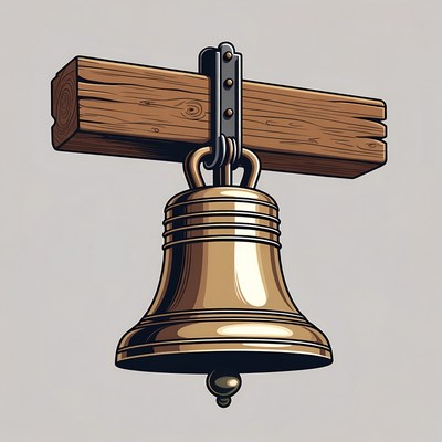 Hanging Brass Bell Illustration