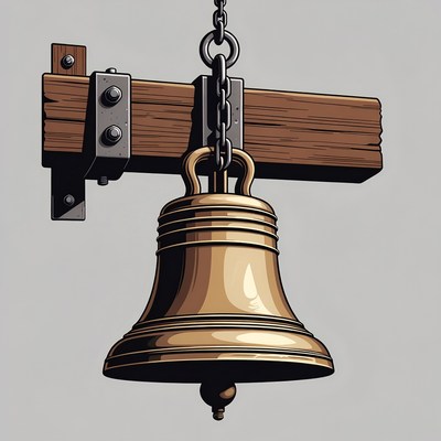 Hanging Brass Bell Illustration