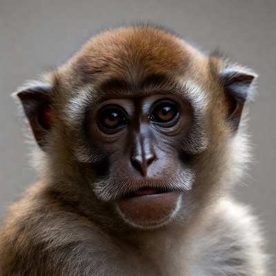 Close-up of long-tailed macaque monkey
