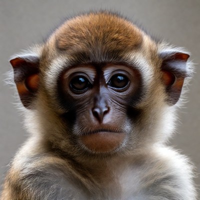 Close-up of baby macaque monkey