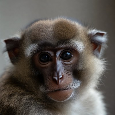 Close-up of long-tailed macaque monkey