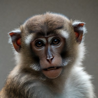 Close-up of pig-tailed macaque monkey