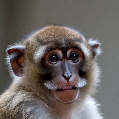 Close-up of long-tailed macaque monkey