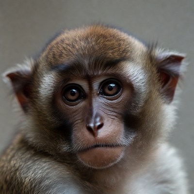 Close-up of long-tailed macaque monkey