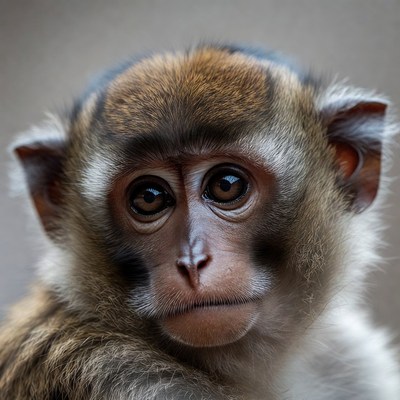 Close-up of long-tailed macaque monkey
