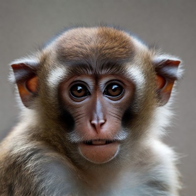 Close-up of long-tailed macaque monkey