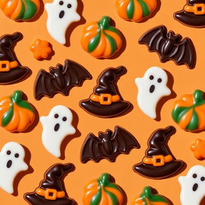 Halloween Candy Sprinkles on Orange