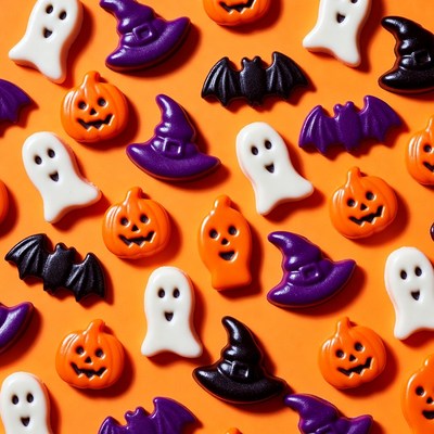 Halloween Candy Sprinkles on Orange