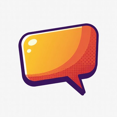 Yellow Cartoon Speech Bubble