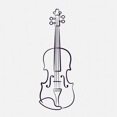 Line Drawing Violin Illustration