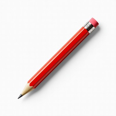Red pencil with eraser
