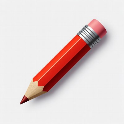 Red pencil with eraser
