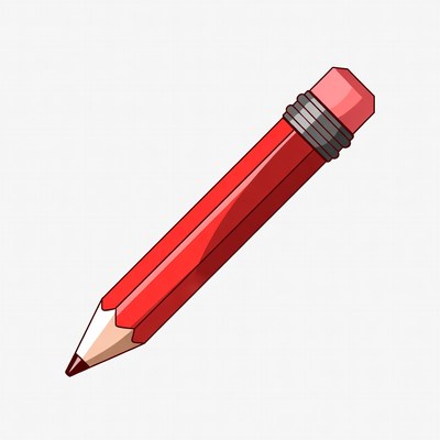 Red Pencil with Eraser