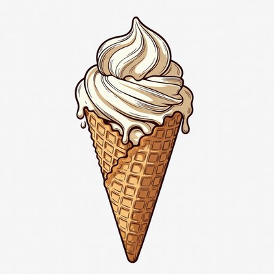 Whipped Cream Waffle Cone