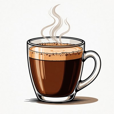 Steaming Cappuccino in Glass Cup