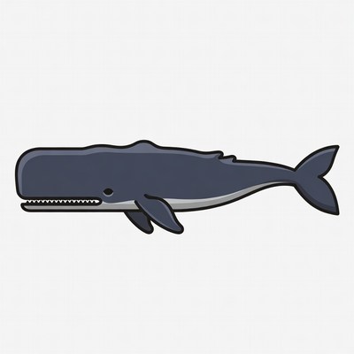Cartoon Blue Whale Illustration