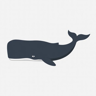 Cartoon whale on white background