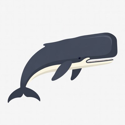 Cartoon sperm whale illustration