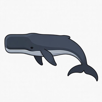 Cartoon Humpback Whale Illustration